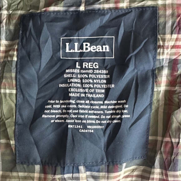 LLBean quilted riding barn jacket navy blue women’s large - Picture 6 of 14